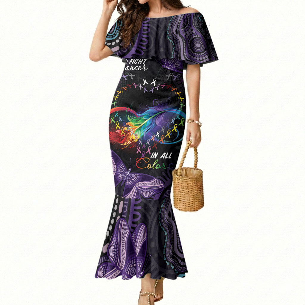 Australia Aboriginal Dot Arts Personalized Mermaid Dress Fight Cancer In All Colors