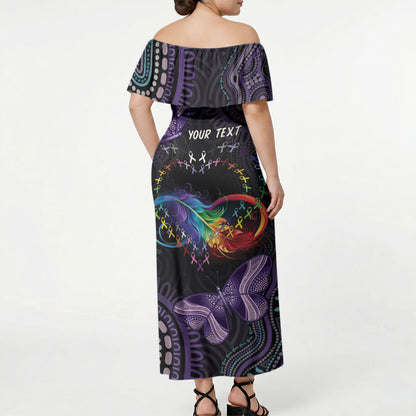 Australia Aboriginal Dot Arts Personalized Off Shoulder Maxi Dress Fight Cancer In All Colors