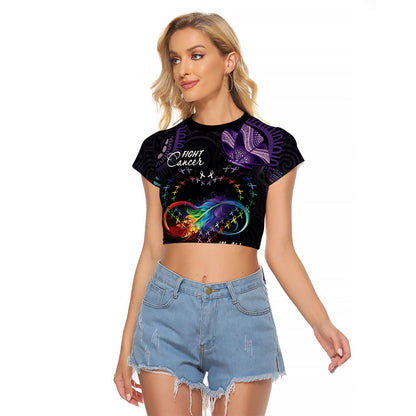 Australia Aboriginal Dot Arts Personalized Raglan Cropped T Shirt Fight Cancer In All Colors