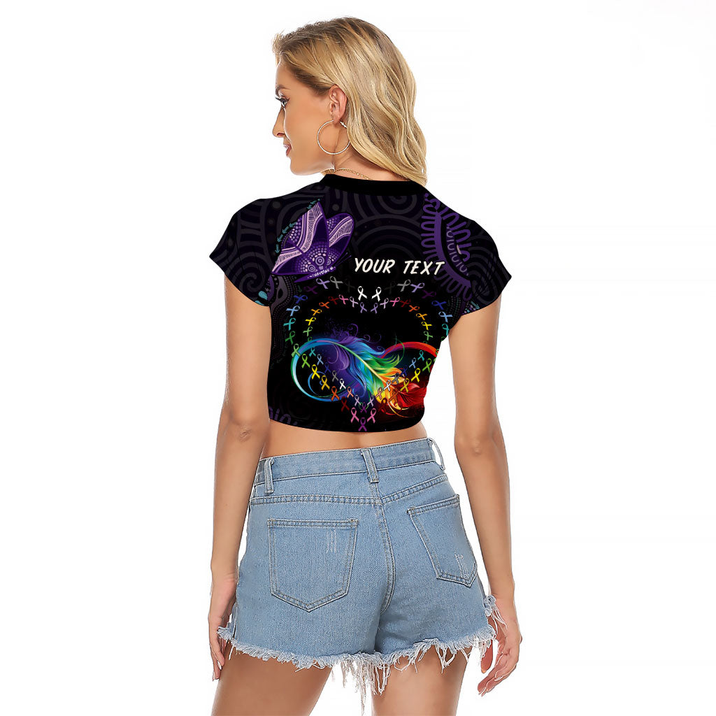 Australia Aboriginal Dot Arts Personalized Raglan Cropped T Shirt Fight Cancer In All Colors