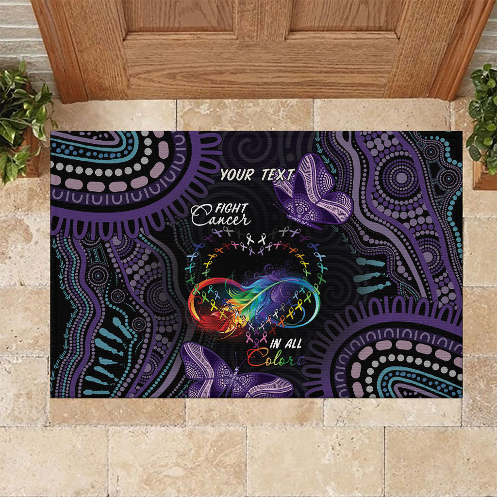 Australia Aboriginal Dot Arts Personalized Rubber Doormat Fight Cancer In All Colors