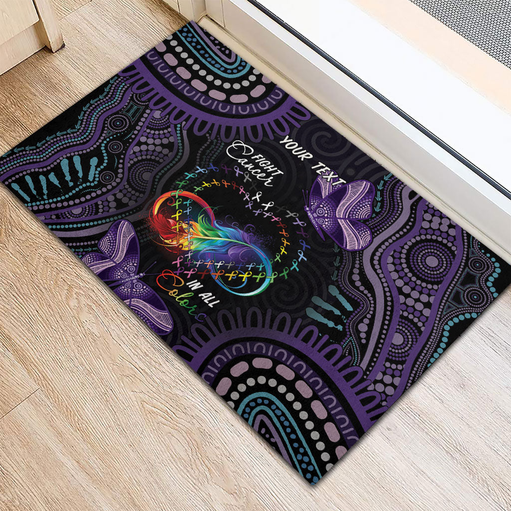 Australia Aboriginal Dot Arts Personalized Rubber Doormat Fight Cancer In All Colors
