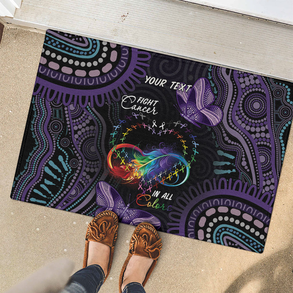 Australia Aboriginal Dot Arts Personalized Rubber Doormat Fight Cancer In All Colors
