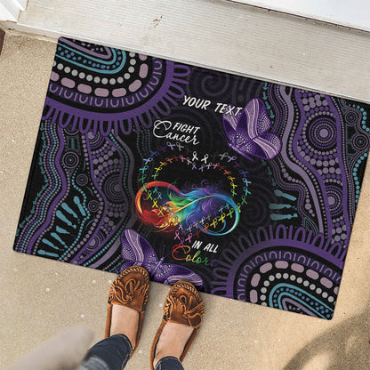 Australia Aboriginal Dot Arts Personalized Rubber Doormat Fight Cancer In All Colors