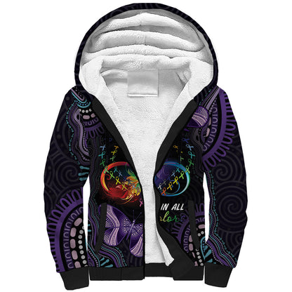 Australia Aboriginal Dot Arts Personalized Sherpa Hoodie Fight Cancer In All Colors