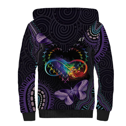 Australia Aboriginal Dot Arts Personalized Sherpa Hoodie Fight Cancer In All Colors