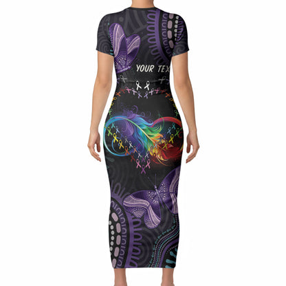 Australia Aboriginal Dot Arts Personalized Short Sleeve Bodycon Dress Fight Cancer In All Colors