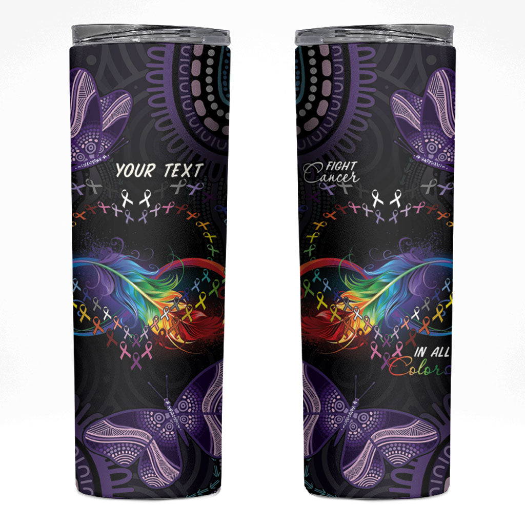 Australia Aboriginal Dot Arts Personalized Skinny Tumbler Fight Cancer In All Colors
