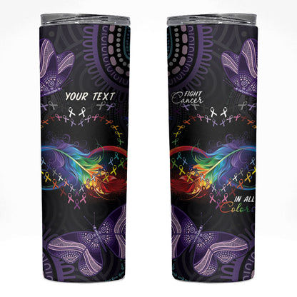 Australia Aboriginal Dot Arts Personalized Skinny Tumbler Fight Cancer In All Colors