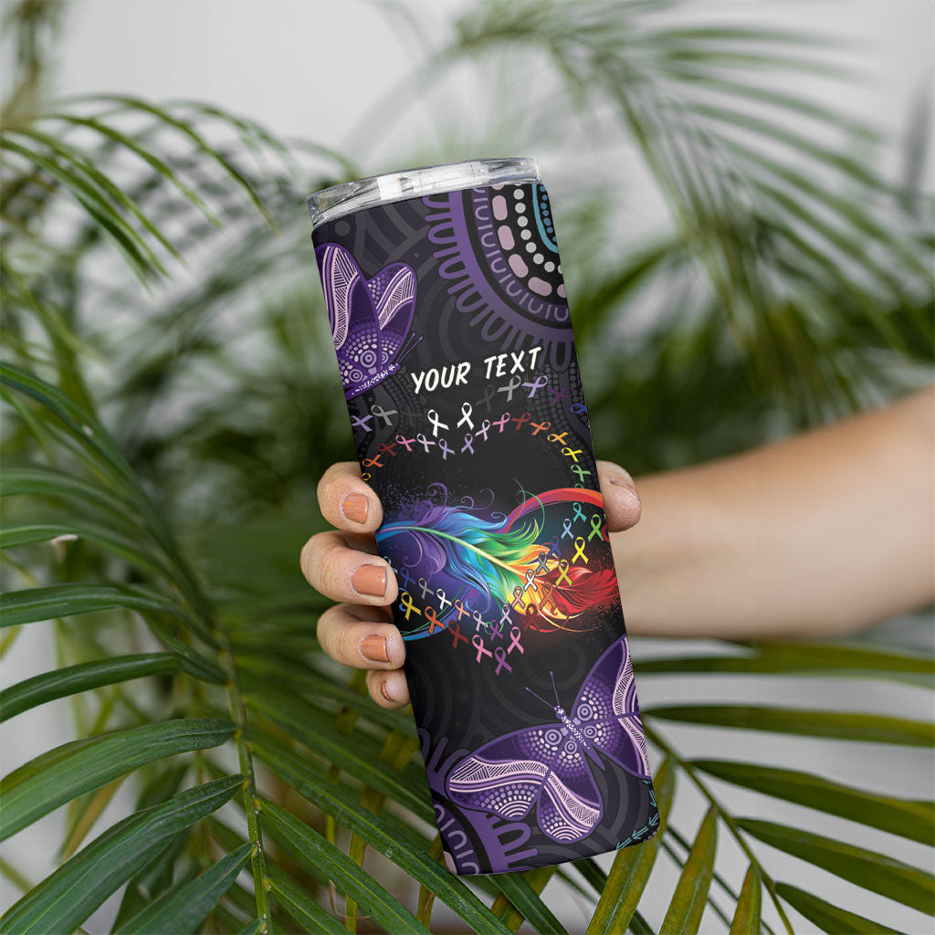 Australia Aboriginal Dot Arts Personalized Skinny Tumbler Fight Cancer In All Colors
