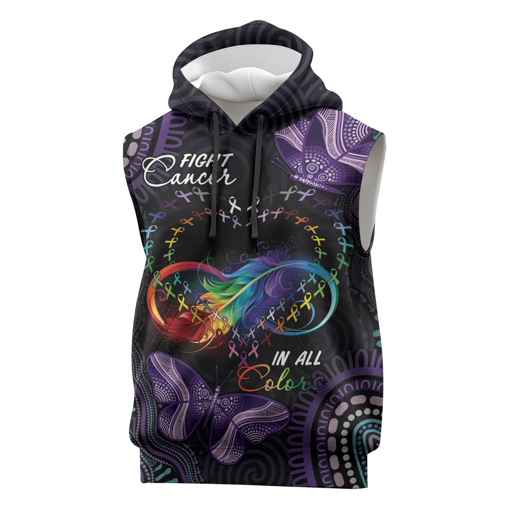 Australia Aboriginal Dot Arts Personalized Sleeveless Hoodie Fight Cancer In All Colors