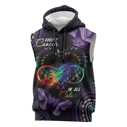 Australia Aboriginal Dot Arts Personalized Sleeveless Hoodie Fight Cancer In All Colors