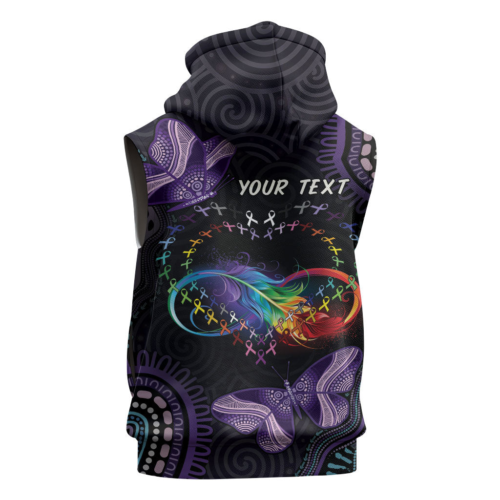 Australia Aboriginal Dot Arts Personalized Sleeveless Hoodie Fight Cancer In All Colors
