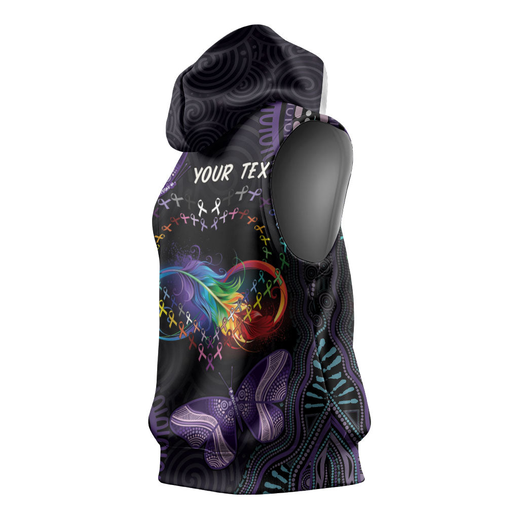 Australia Aboriginal Dot Arts Personalized Sleeveless Hoodie Fight Cancer In All Colors