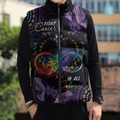 Australia Aboriginal Dot Arts Personalized Sleeveless Puffer Jacket Fight Cancer In All Colors