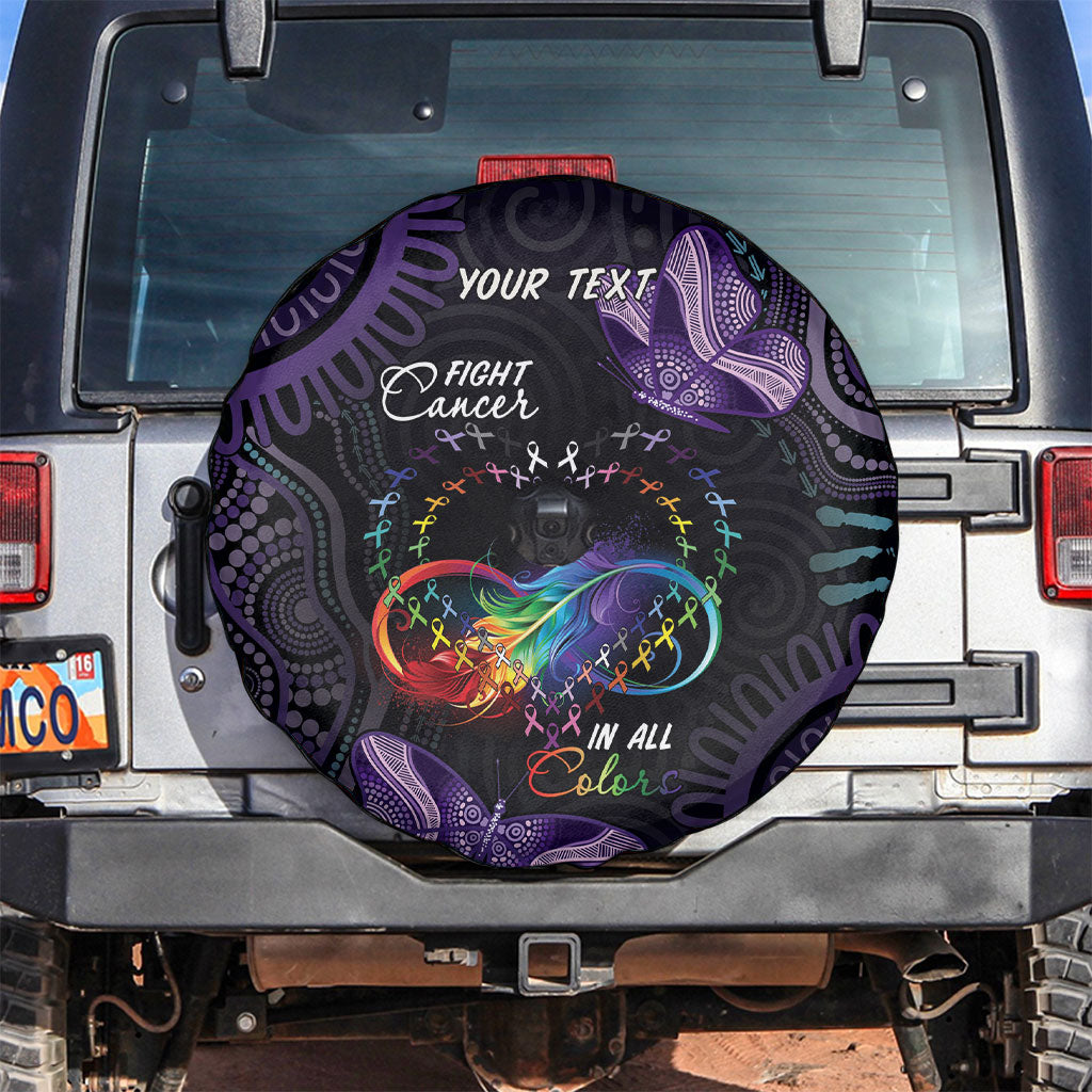 Australia Aboriginal Dot Arts Personalized Spare Tire Cover Fight Cancer In All Colors
