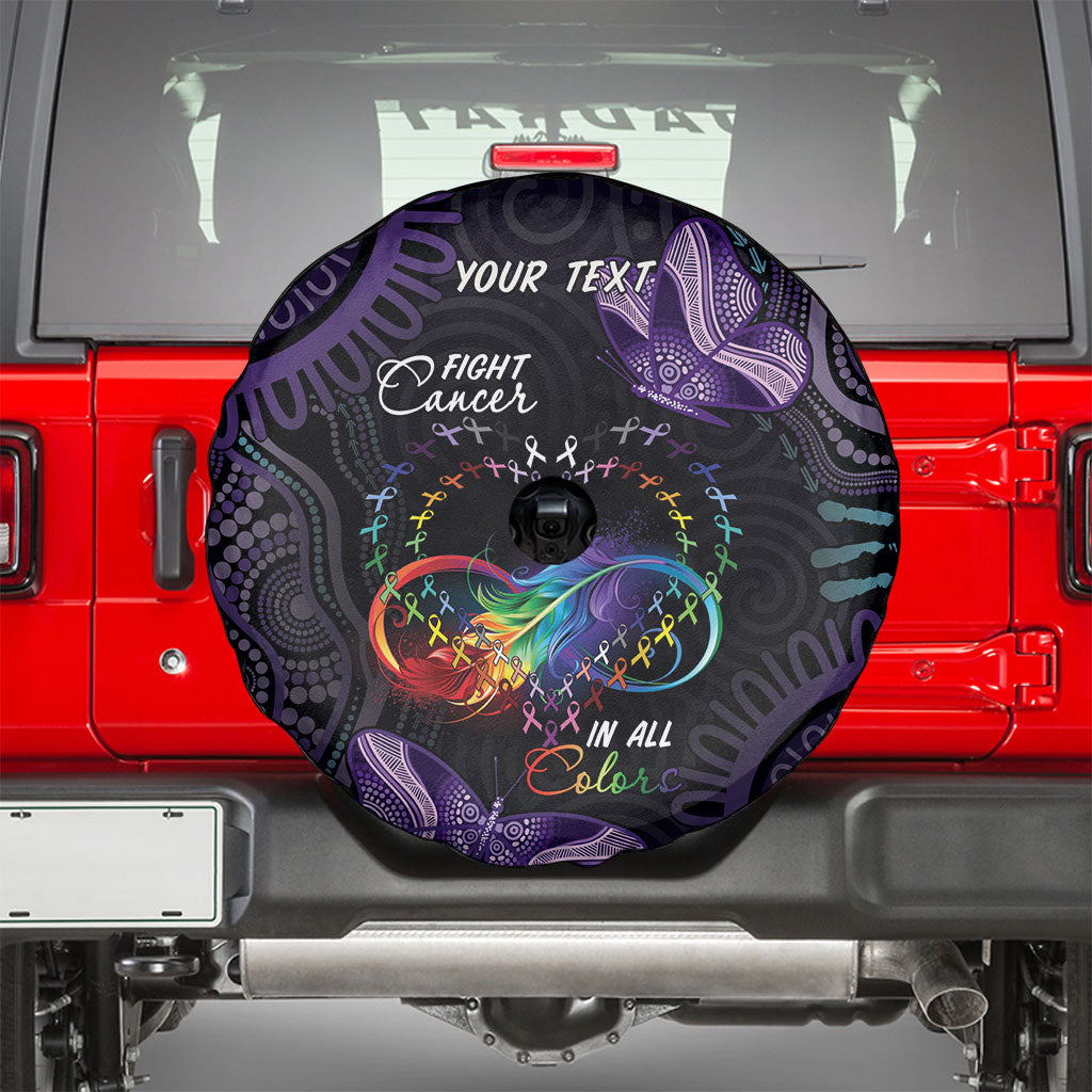 Australia Aboriginal Dot Arts Personalized Spare Tire Cover Fight Cancer In All Colors
