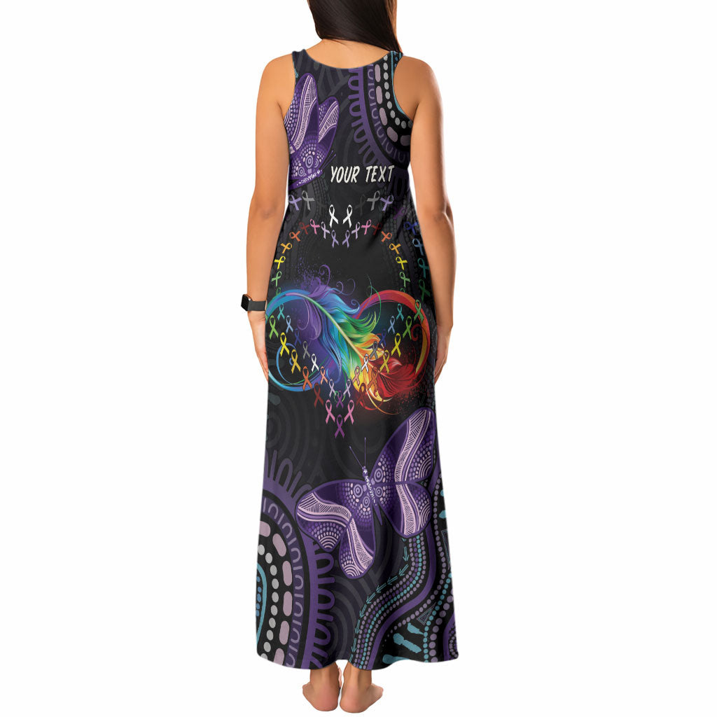 Australia Aboriginal Dot Arts Personalized Tank Maxi Dress Fight Cancer In All Colors