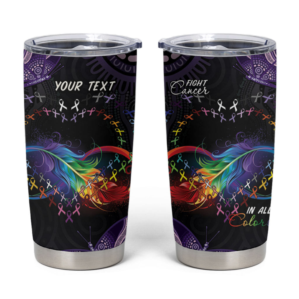 Australia Aboriginal Dot Arts Personalized Tumbler Cup Fight Cancer In All Colors