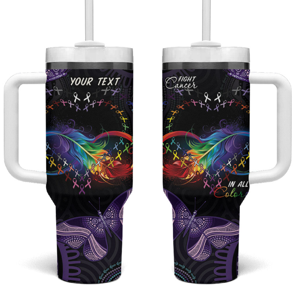 Australia Aboriginal Dot Arts Personalized Tumbler With Handle Fight Cancer In All Colors