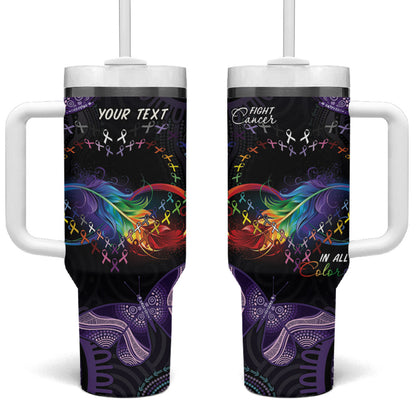 Australia Aboriginal Dot Arts Personalized Tumbler With Handle Fight Cancer In All Colors
