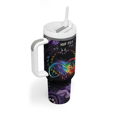 Australia Aboriginal Dot Arts Personalized Tumbler With Handle Fight Cancer In All Colors