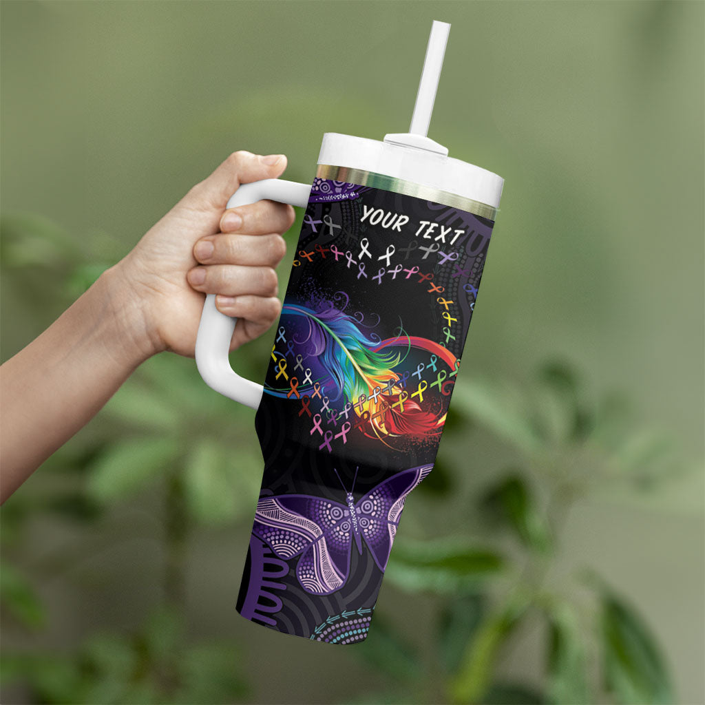 Australia Aboriginal Dot Arts Personalized Tumbler With Handle Fight Cancer In All Colors