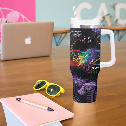 Australia Aboriginal Dot Arts Personalized Tumbler With Handle Fight Cancer In All Colors