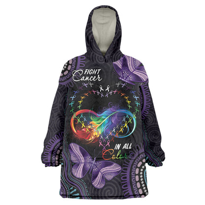 Australia Aboriginal Dot Arts Personalized Wearable Blanket Hoodie Fight Cancer In All Colors