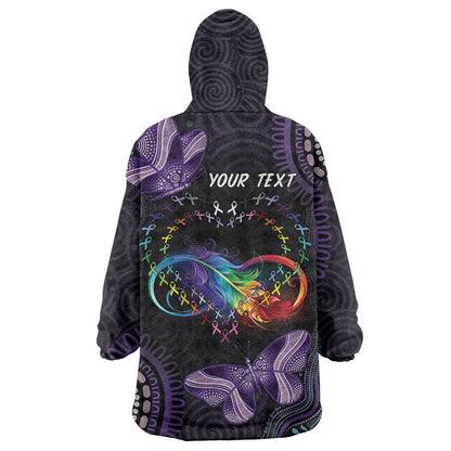 Australia Aboriginal Dot Arts Personalized Wearable Blanket Hoodie Fight Cancer In All Colors