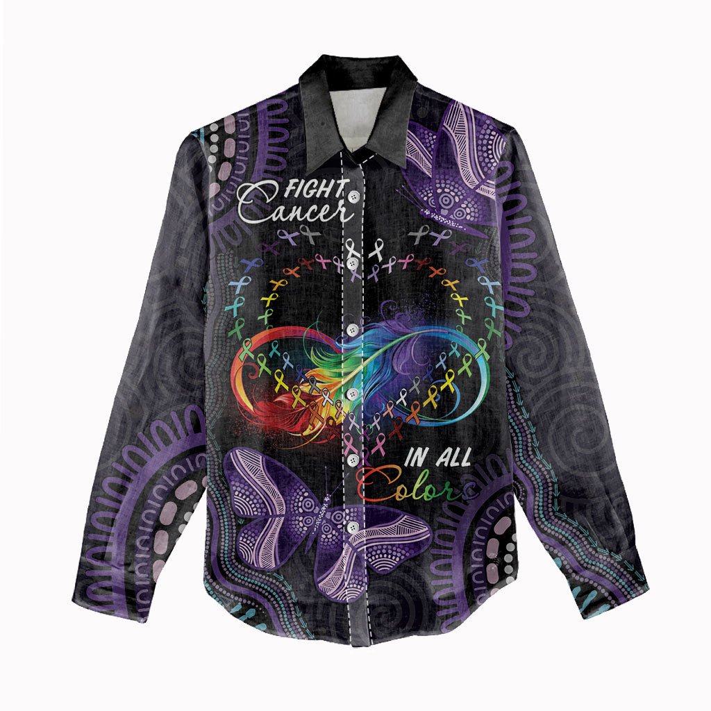 Australia Aboriginal Dot Arts Personalized Women Casual Shirt Fight Cancer In All Colors