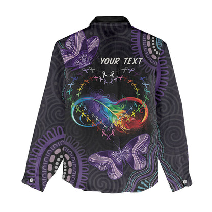 Australia Aboriginal Dot Arts Personalized Women Casual Shirt Fight Cancer In All Colors
