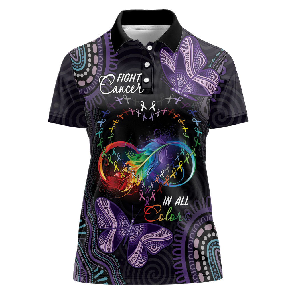 Australia Aboriginal Dot Arts Personalized Women Polo Shirt Fight Cancer In All Colors