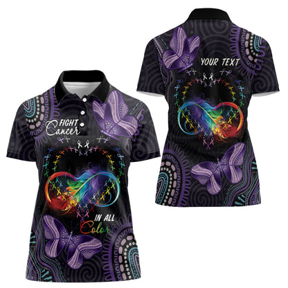 Australia Aboriginal Dot Arts Personalized Women Polo Shirt Fight Cancer In All Colors