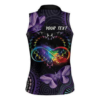 Australia Aboriginal Dot Arts Personalized Women Sleeveless Polo Shirt Fight Cancer In All Colors