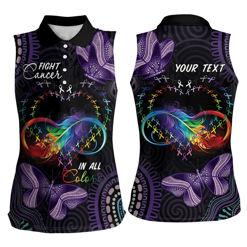 Australia Aboriginal Dot Arts Personalized Women Sleeveless Polo Shirt Fight Cancer In All Colors