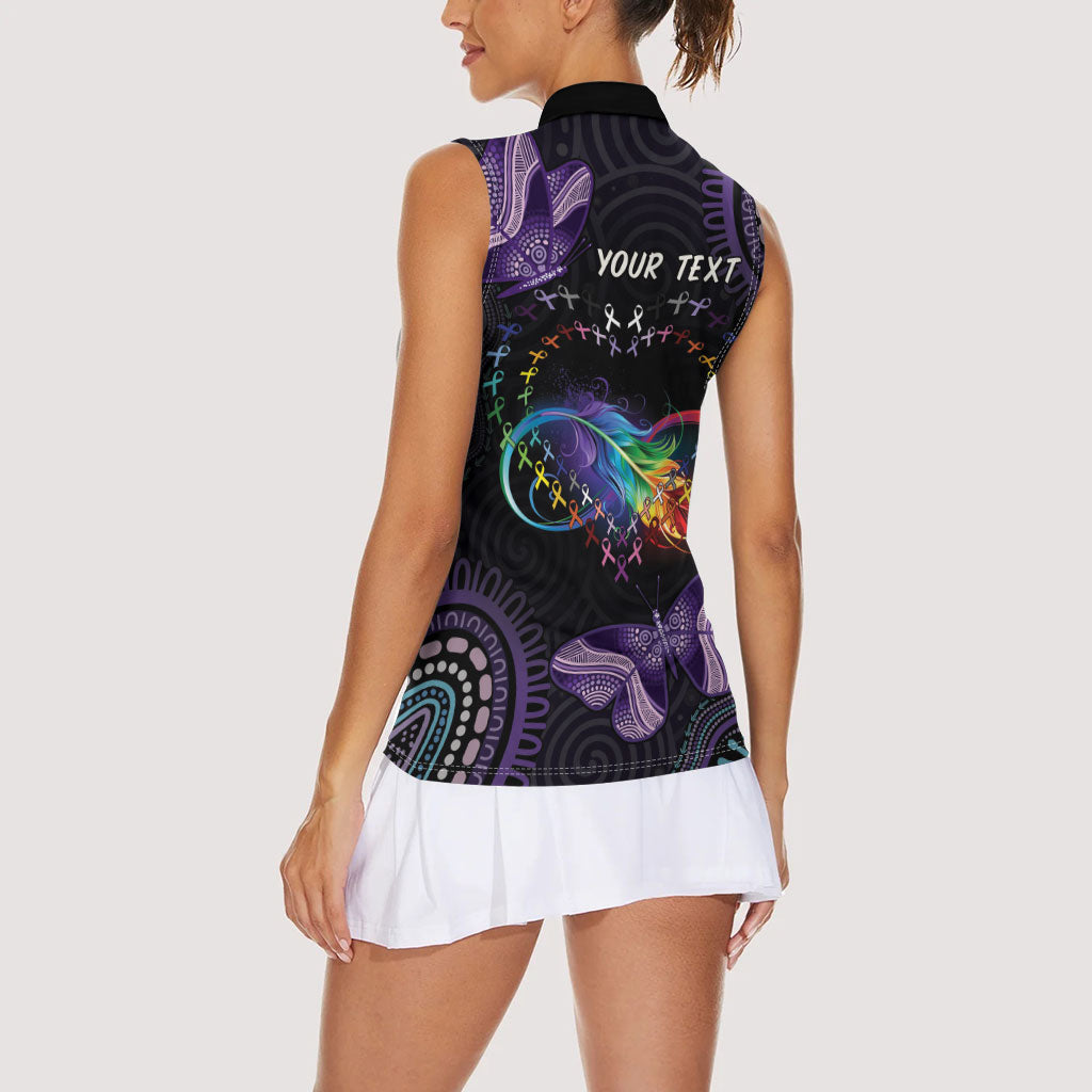 Australia Aboriginal Dot Arts Personalized Women Sleeveless Polo Shirt Fight Cancer In All Colors