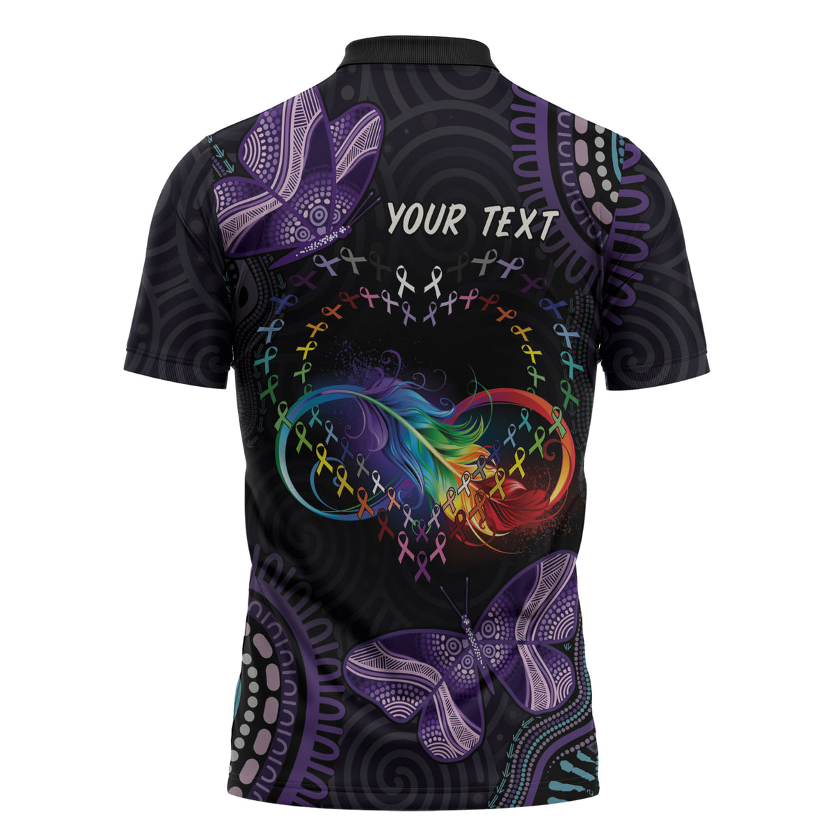 Australia Aboriginal Dot Arts Personalized Zipper Polo Shirt Fight Cancer In All Colors