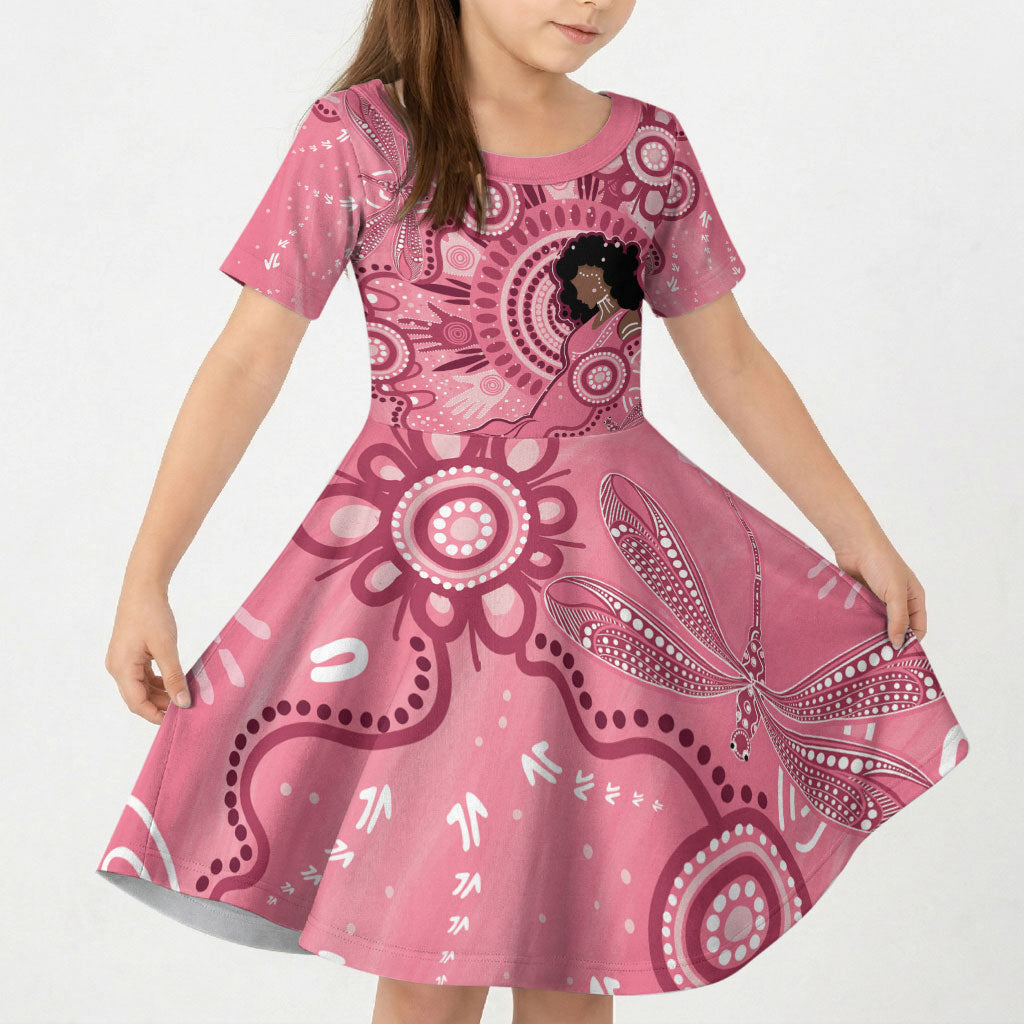 Australia Women's Day Aboriginal Kid Short Sleeve Dress Mother's Love