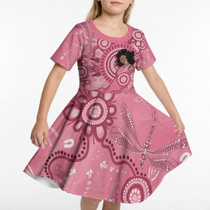 Australia Women's Day Aboriginal Kid Short Sleeve Dress Mother's Love
