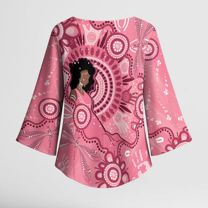 Australia Women's Day Aboriginal Kimono Sleeve Blouse Mother's Love