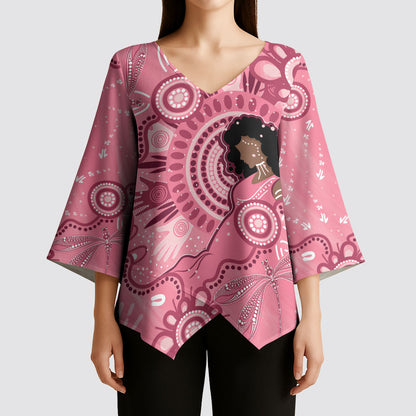 Australia Women's Day Aboriginal Kimono Sleeve Blouse Mother's Love