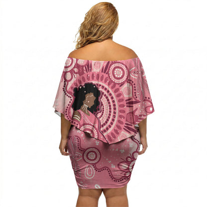 Australia Women's Day Aboriginal Off Shoulder Short Dress Mother's Love
