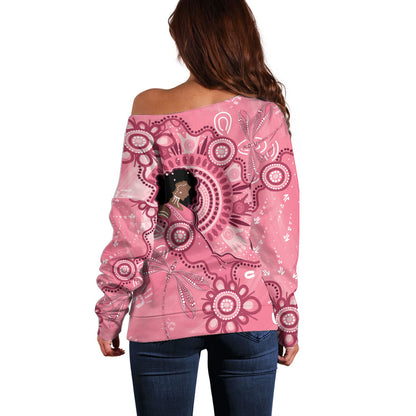 Australia Women's Day Aboriginal Off Shoulder Sweater Mother's Love