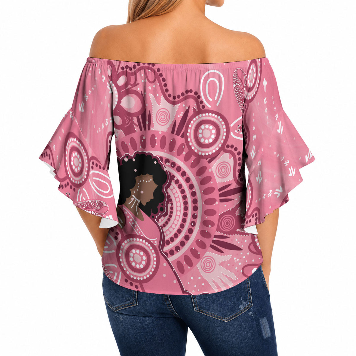 Australia Women's Day Aboriginal Off Shoulder Wrap Waist Top Mother's Love