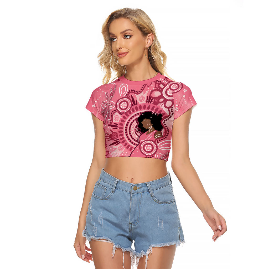 Australia Women's Day Aboriginal Raglan Cropped T Shirt Mother's Love