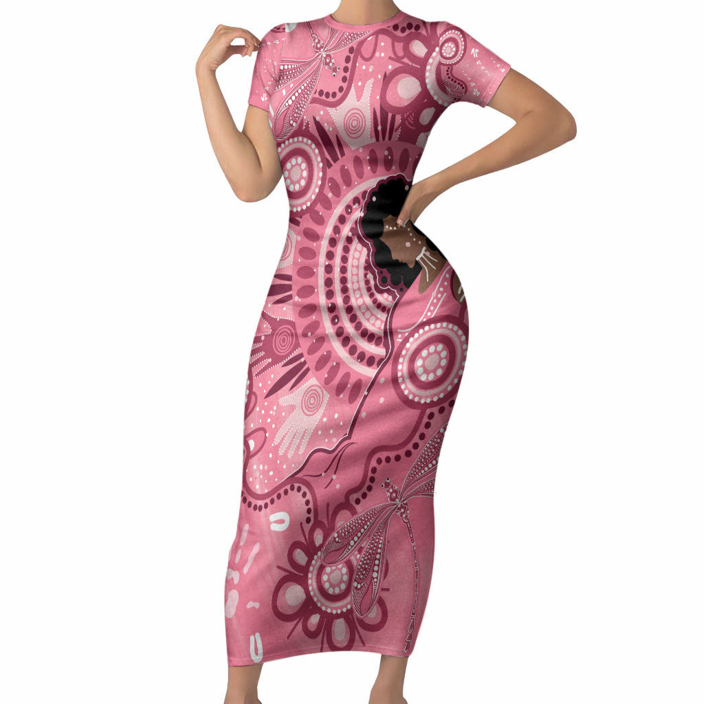 Australia Women's Day Aboriginal Short Sleeve Bodycon Dress Mother's Love
