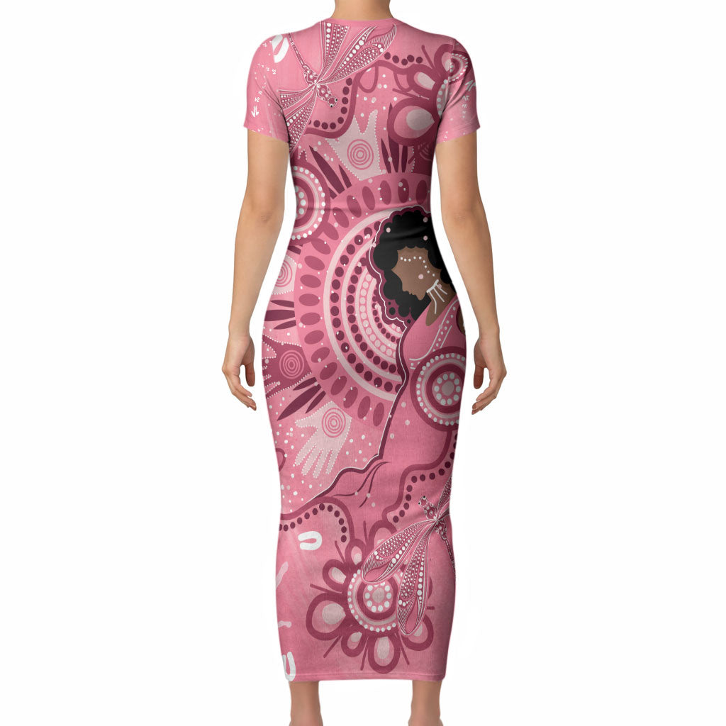Australia Women's Day Aboriginal Short Sleeve Bodycon Dress Mother's Love