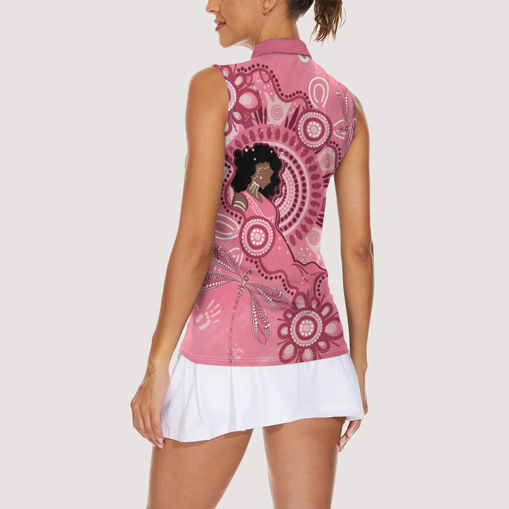 Australia Women's Day Aboriginal Women Sleeveless Polo Shirt Mother's Love