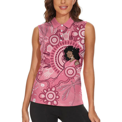 Australia Women's Day Aboriginal Women Sleeveless Polo Shirt Mother's Love